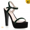 Simple Fashionable Nubuck Sheep leather Open Toe Thick High Heel Pumps Platform Sandals Green