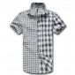 Men’s White and Black Plaid Cotton Shirts Casual shirts Slimly Shirt