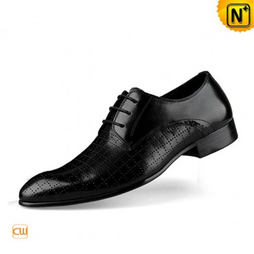 Men's Embossed Black Leather Shoes CW762338