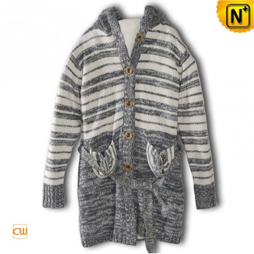 Ladies' Knitted  Hooded Knitting Wool Thickening Sweater CW103013