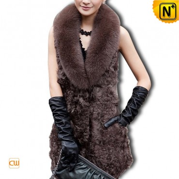 Leather Coat with Fox Fur Sleeveless Vest CW610017