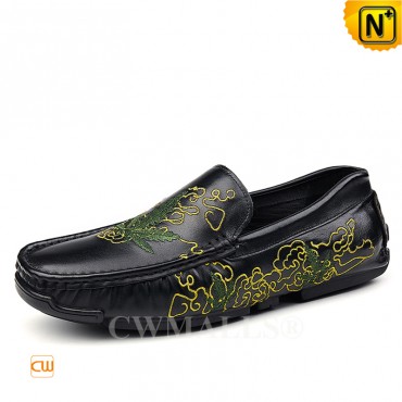 Embroidered Leather Moccasins CW708222 | CWMALLS.COM 