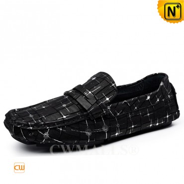 Printed Leather Penny Loafers CW708225 | CWMALLS.COM
