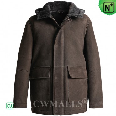Merino Sheepskin Hooded Jacket CW826330 | CWMALLS.COM