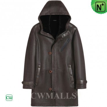 Vintage Sheepskin Coat with Hood CW828616 | CWMALLS.COM