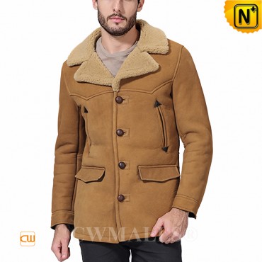 CWMALLS® Custom Men's Vintage Sheepskin Car coat CW807156