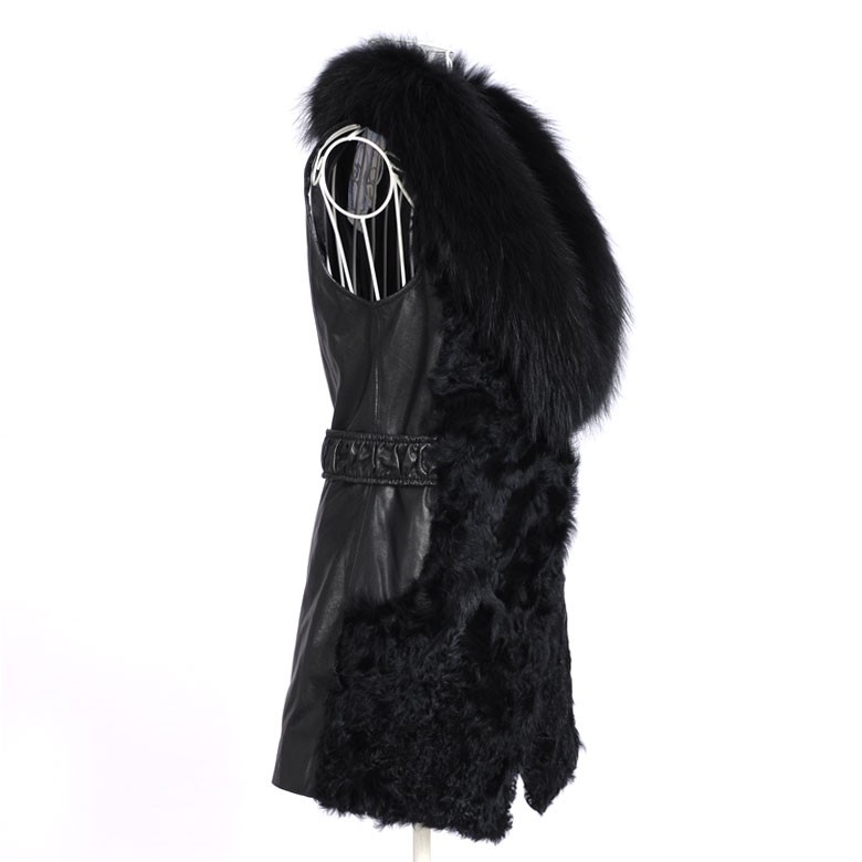 Women's Sheepskin Raccoon Fur Jacket (Custom-Made)