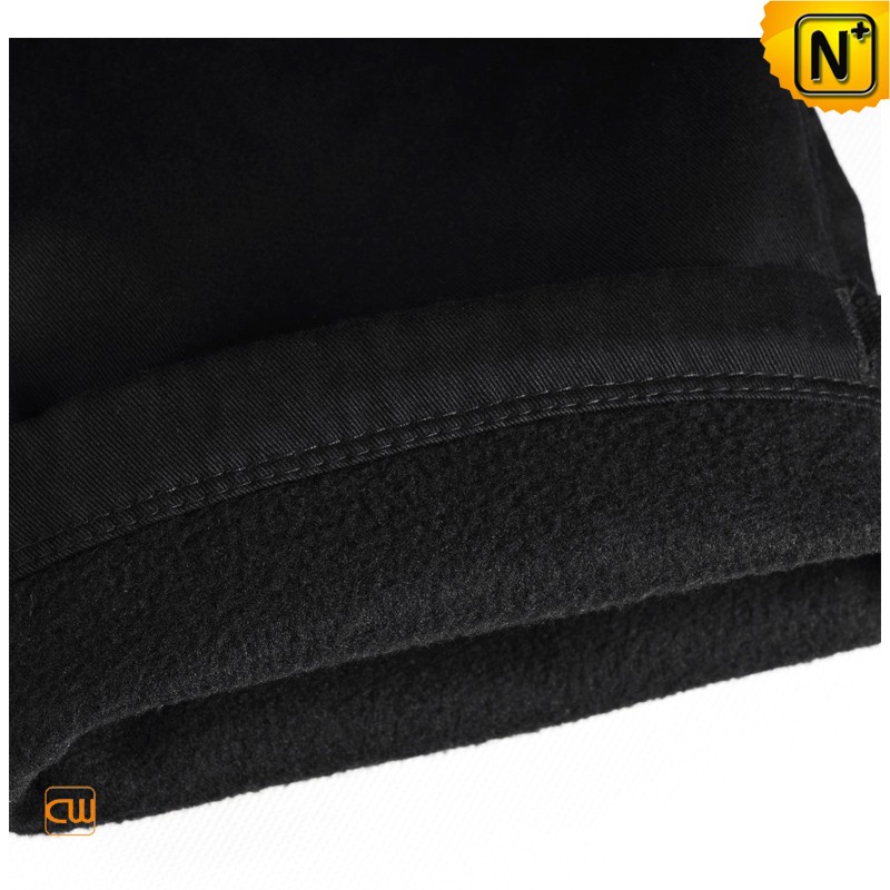 Mens Winter Outdoor Polar Fleece lined Cargo Pants Black CW100053