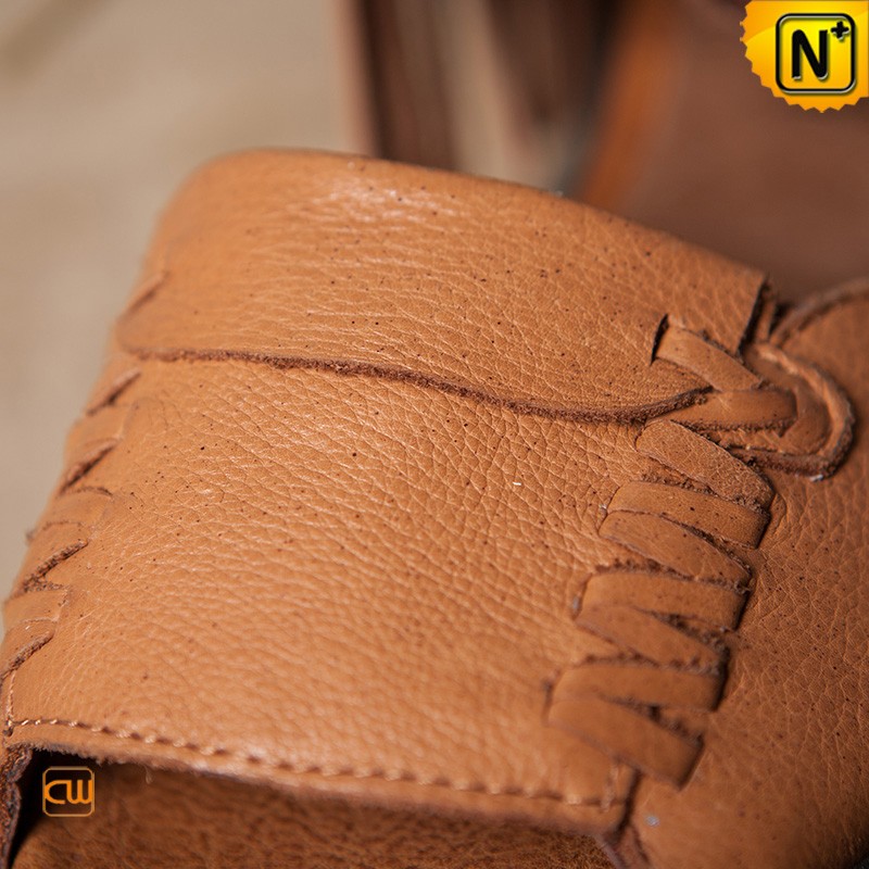 Lace Up Tan Leather Fringe Sandals CW305223
