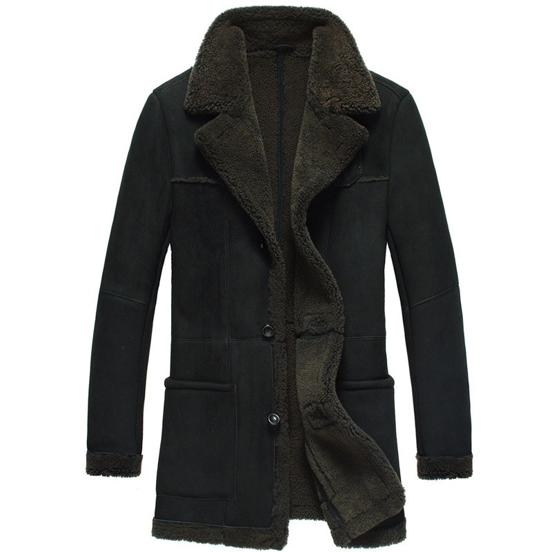 black sheepskin jacket