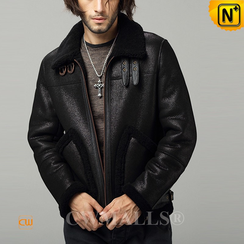 black sheepskin jacket