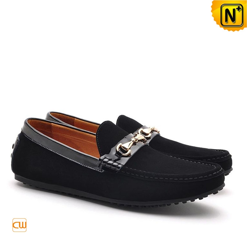 Classic Black Suede Driving Loafers main image 1