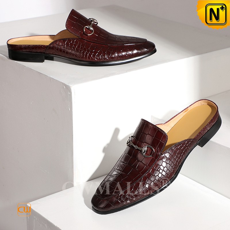 Mules Brighton En Cuir Croco Motifs Coeurs Marron Taille 8 - Occasion, Semelle Block, Slip-on