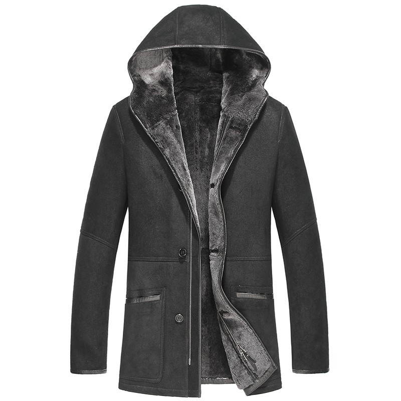shearling coat mens with hood
