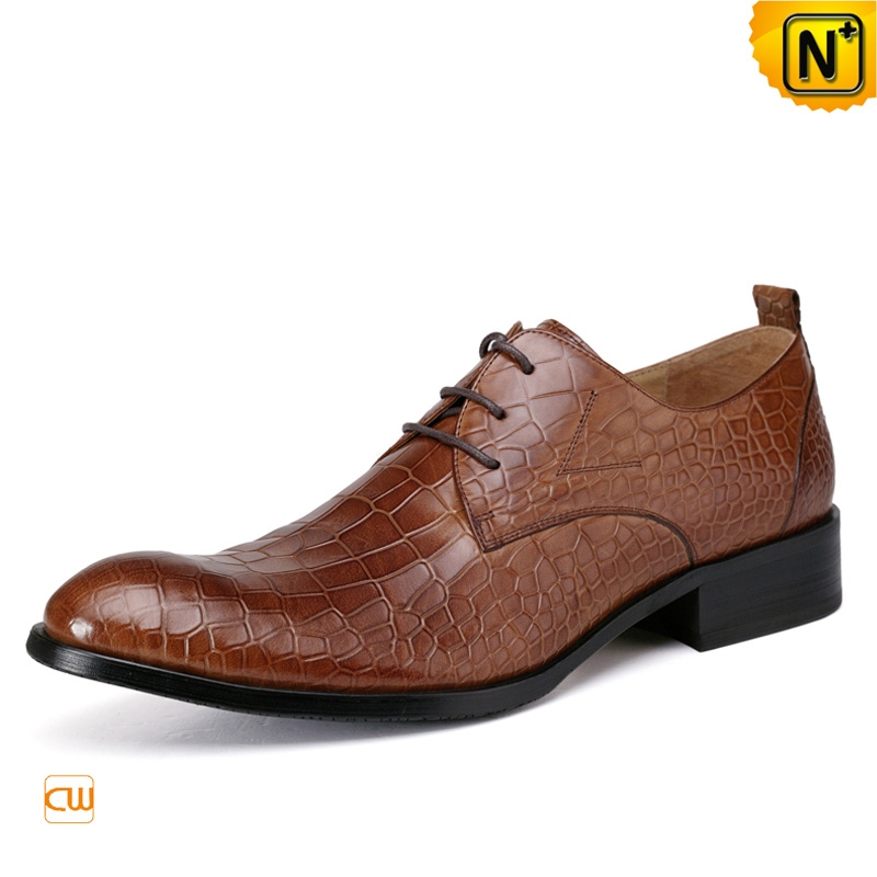 Croc-Embossed Leather Dress Shoes for 