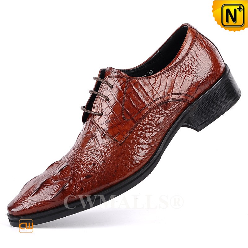 Embossed Leather Dress Oxfords CW707052 - High-Quality Dress Oxfords With Glossy Patent Leather