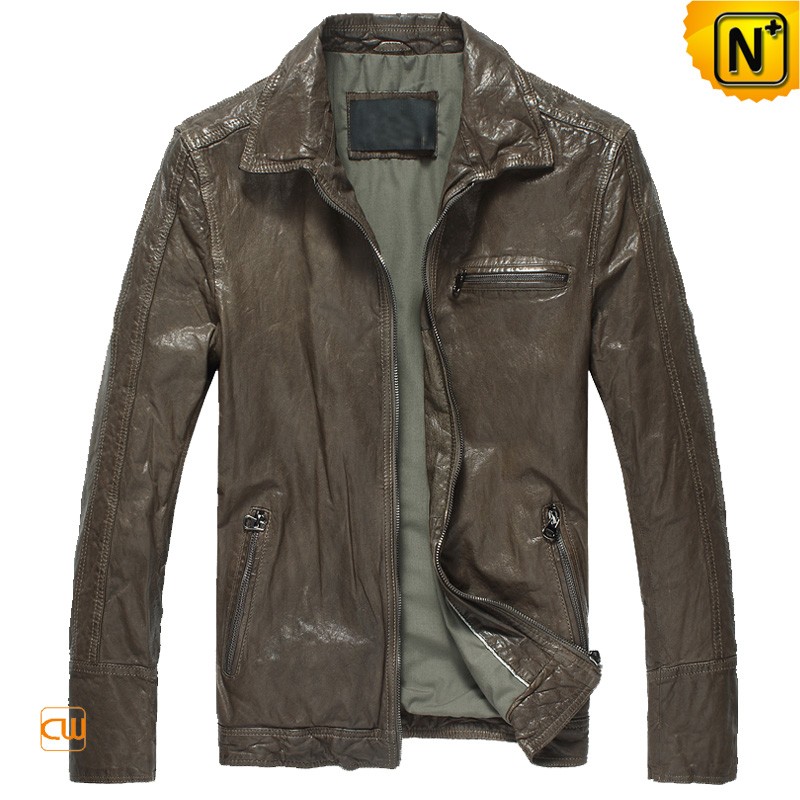 A-2 type padded leather flight jacket, men's size M unclear black type Vintage Second Hand
