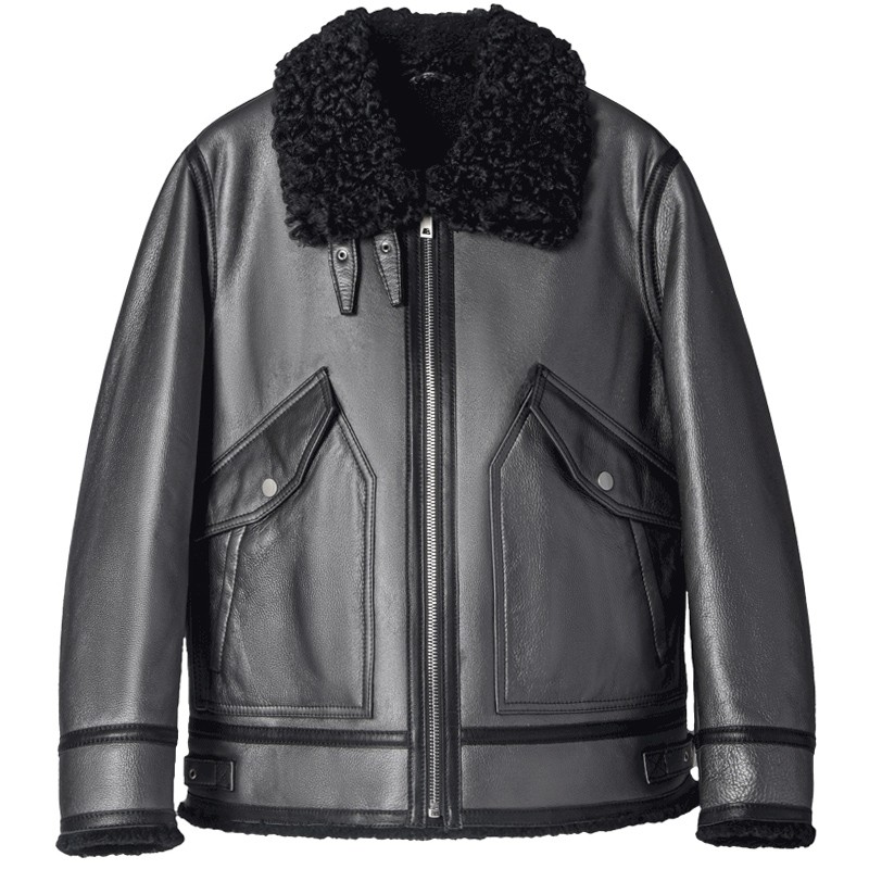 black sheepskin jacket