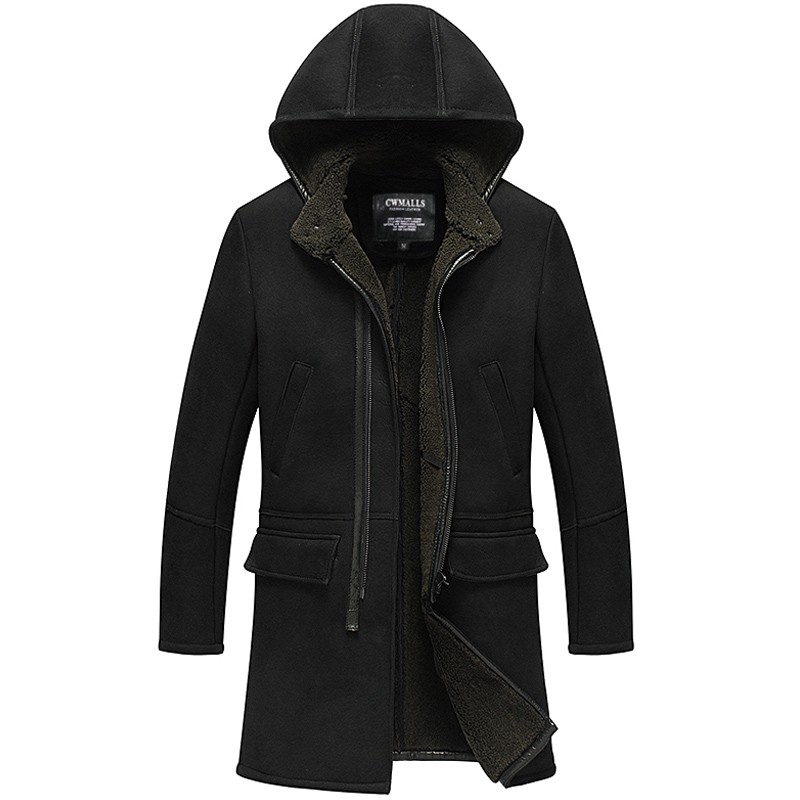 shearling coat mens with hood