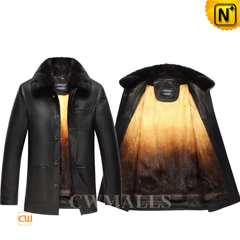 mink lined leather jacket