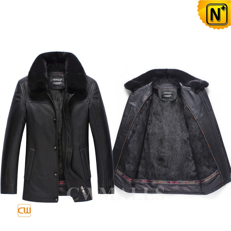 mink lined leather jacket