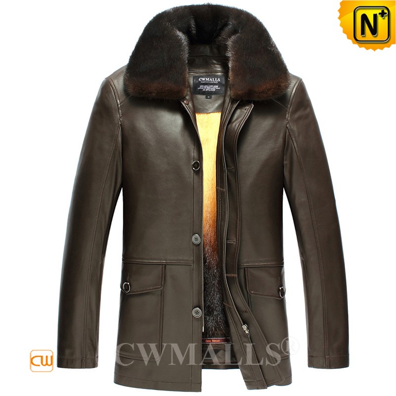 mink lined leather jacket