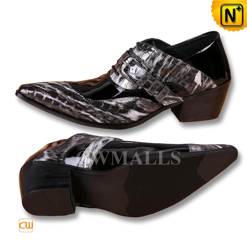 Printed Patent Leather Dress Oxfords Shoes CW752221 - High-Quality Dress Oxfords With Glossy Patent Leather