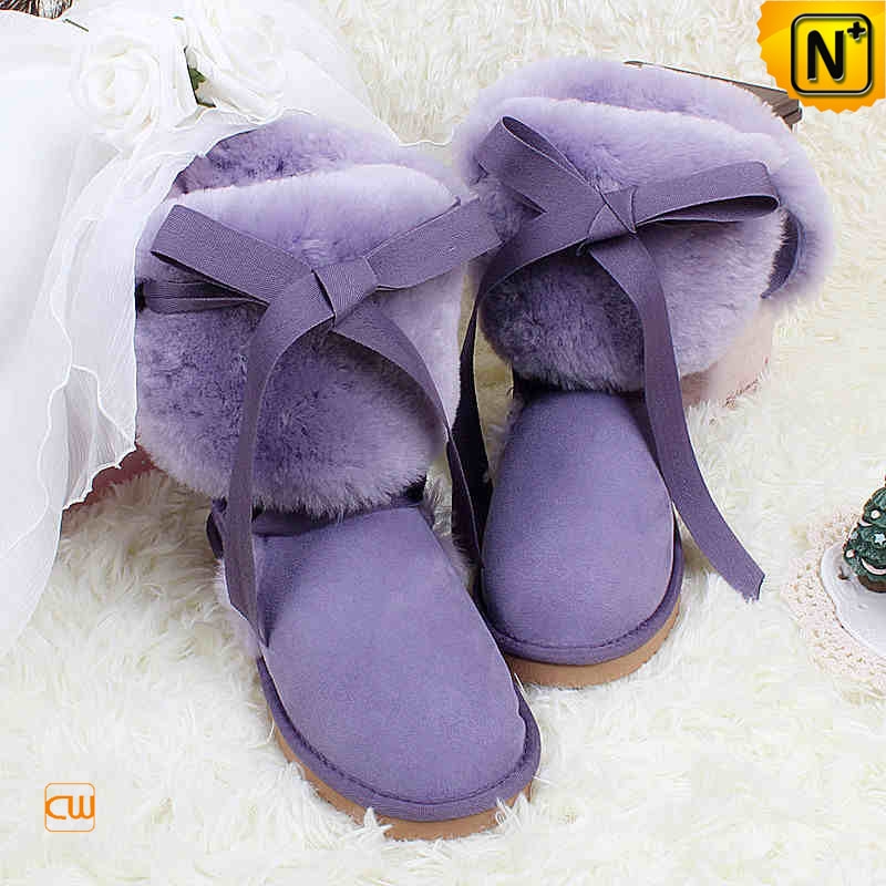 Purple Shearling Snow Boots for Women 