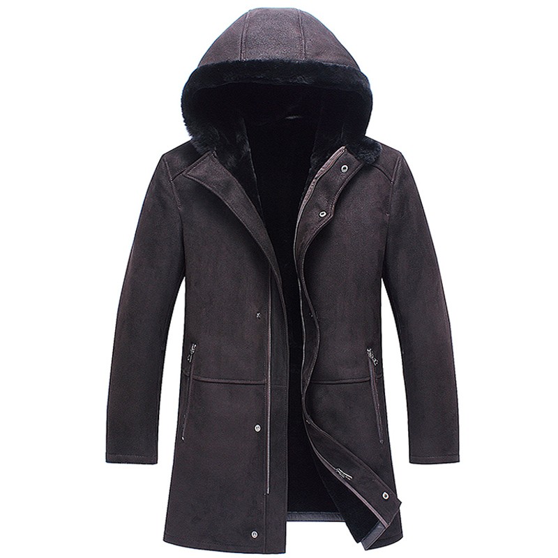 shearling coat mens with hood