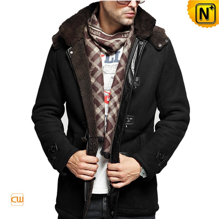 shearling coat mens with hood