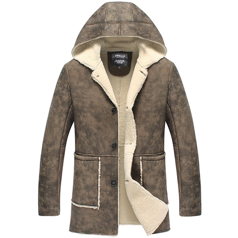 shearling coat mens with hood