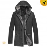 Black Hooded Shearling Coat CW856046 www.cwmalls.com