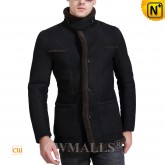 Black Sheepskin Jacket Mens CW808158 | CWMALLS.COM