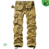 Khaki Cotton Cargo Pants CW122002 | CWMALLS.COM