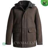 Merino Sheepskin Hooded Jacket CW826330 | CWMALLS.COM