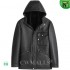 CWMALLS Men Hooded Merino Sheepskin Coat Black CW828539