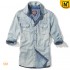 Mens Washed Fitted Long Sleeve Denim Shirts CW114220