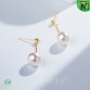 18K Gold Pearl Earrings 8-9 mm CW156111 | CWMALLS.COM