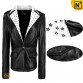 Black Epaulets Leather Jackets www.cwmalls.com