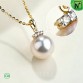 Akoya Pearl Necklace 18K Gold 8.5-9.0 mm CW156333 | CWMALLS.COM 
