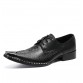 Black Croc-Embossed Leather Shoes CW725618 | CWMALLS.COM
