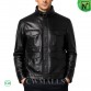 Black Leather Field Jacket CW825996 | CWMALLS.COM 