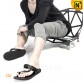 Black Leather Thong Sandal CW708303 | CWMALLS.COM