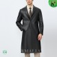 Black Long Lambskin Leather Trench Coat CW826917 | CWMALLS.COM
