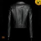 Cropped Leather Jacket Women CW614007 www.cwmalls.com