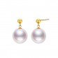 Freshwater Pearl Stud Earrings 10-11mm 18K CW156116 | CWMALLS.COM 