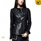 Leather Drape Jacket Black CW614001 www.cwmalls.com