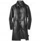 Men Long Leather Coat with Goose Down Filled CW826371 | CWMALLS.COM