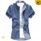 Men Short Sleeve Denim Shirts CW114183 www.cwmalls.com