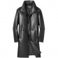 Mens Down Filled Long Leather Coat CW826373 | CWMALLS.COM 